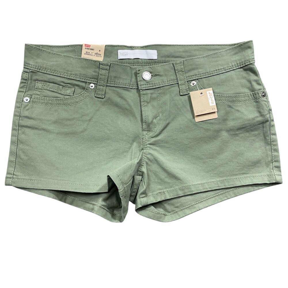 Levis NEW With Tags Shorts Green 9/29 Shortie Shorts Zipper Closure Pockets